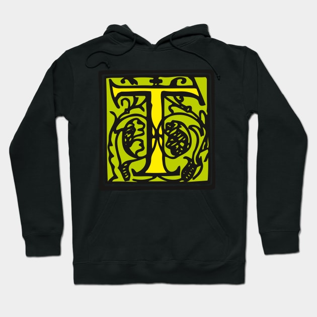 Letter T monogram Hoodie by Creative Art Store